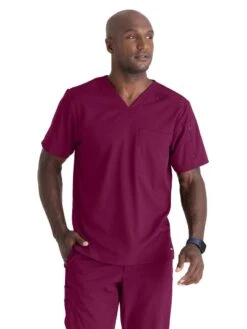 Barco® Grey's Anatomy™ Stretch Murphy Scrub Top - Men -Gildan T-Shirts Shop 079 wine