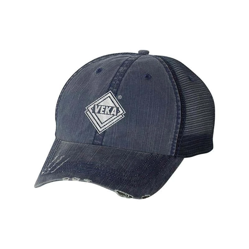 Frayed Herringbone Unstructured Cotton/Mesh Baseball Cap 4 Frayed Herringbone Unstructured Cotton/Mesh Baseball Cap - Image 2