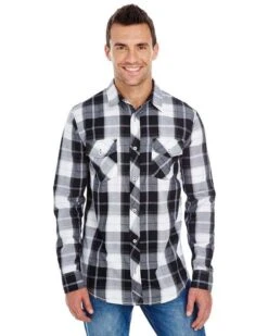 Burnside® Long-Sleeve Plaid Pattern Woven Shirt - Men