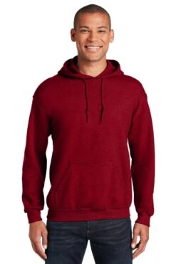 Gildan® 8 Oz. Adult Heavy Blend™ 50/50 Hooded Sweatshirt 25 Gildan® 8 Oz. Adult Heavy Blend™ 50/50 Hooded Sweatshirt -Gildan T-Shirts Shop 18500 antiquecherryred model front