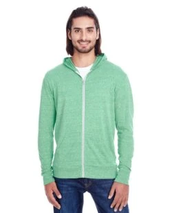 Threadfast Apparel Triblend Full-Zip Light Hooded Sweatshirt - Unisex -Gildan T-Shirts Shop 302z 90 z