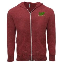 Threadfast Apparel Triblend Full-Zip Light Hooded Sweatshirt - Unisex -Gildan T-Shirts Shop 302z cardinal blk triblend 1