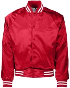 Augusta Sportswear® Striped Trim Satin Baseball Jacket -Gildan T-Shirts Shop 3610 10 z 1