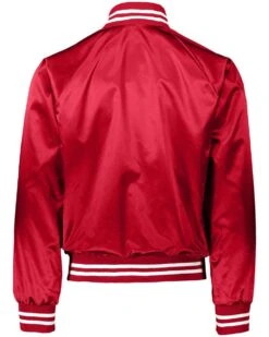 Augusta Sportswear® Striped Trim Satin Baseball Jacket -Gildan T-Shirts Shop 3610 10 z bk 1