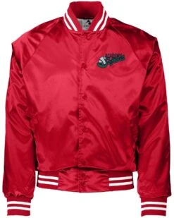 Augusta Sportswear® Striped Trim Satin Baseball Jacket