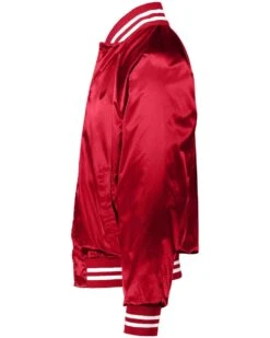 Augusta Sportswear® Striped Trim Satin Baseball Jacket -Gildan T-Shirts Shop 3610 10 z sd 1