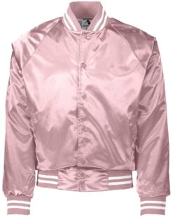 Augusta Sportswear® Striped Trim Satin Baseball Jacket -Gildan T-Shirts Shop 3610 ao z