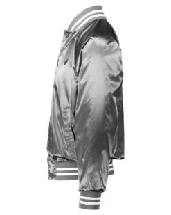 Augusta Sportswear® Striped Trim Satin Baseball Jacket -Gildan T-Shirts Shop 3610 pe z sd