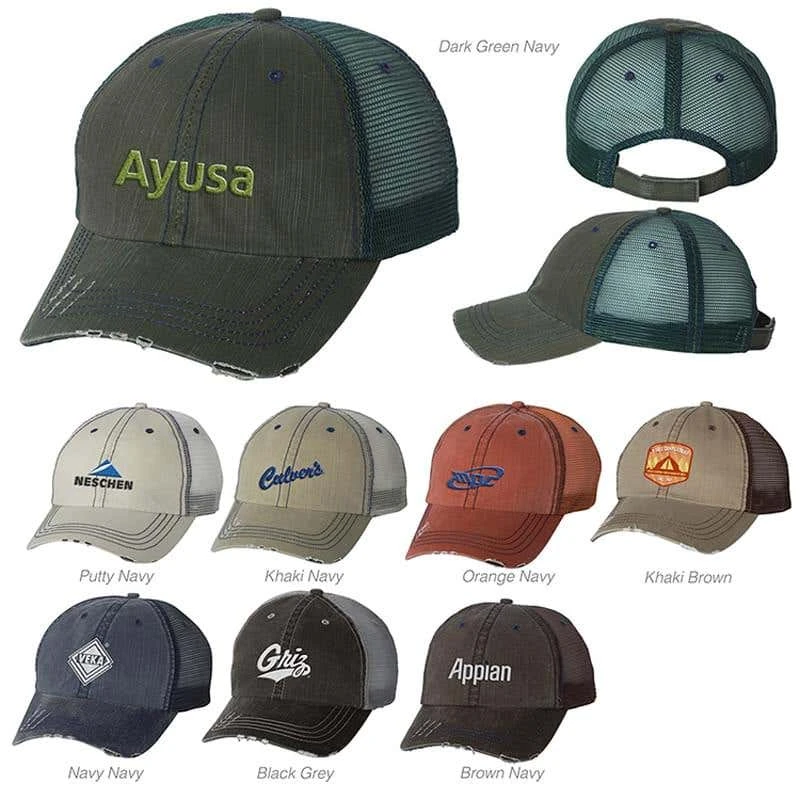 Frayed Herringbone Unstructured Cotton/Mesh Baseball Cap 3 Frayed Herringbone Unstructured Cotton/Mesh Baseball Cap