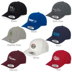 Structured Mid-Profile Snapback Acrylic Wool Blend Baseball Cap