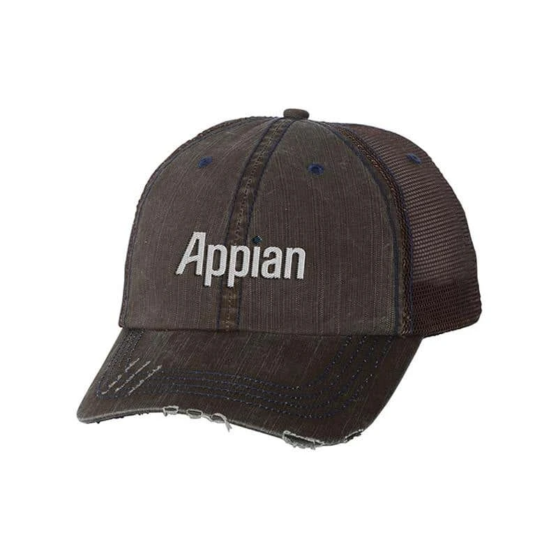 Frayed Herringbone Unstructured Cotton/Mesh Baseball Cap 6 Frayed Herringbone Unstructured Cotton/Mesh Baseball Cap - Image 4