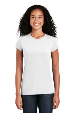 Gildan® Softstyle® T-Shirt - Women -Gildan T-Shirts Shop 64000l white model front 1