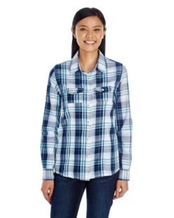 Burnside® Long-Sleeve Plaid Pattern Woven Shirt - Women -Gildan T-Shirts Shop 69f5e26df336c92fdd73c456b118e7f73321a52bcd026d379493e6029826f9a0