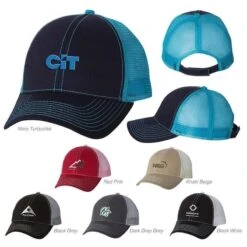 Two-Tone Structured Heavy Cotton Twill/Mesh Baseball Cap