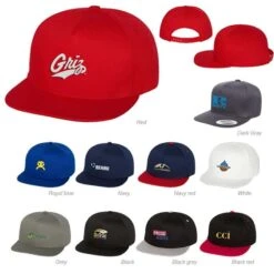 Flat Bill 5-Panel High-Profile Cotton Twill Baseball Cap