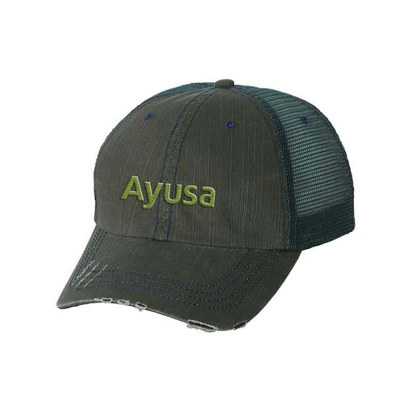 Frayed Herringbone Unstructured Cotton/Mesh Baseball Cap 9 Frayed Herringbone Unstructured Cotton/Mesh Baseball Cap - Image 7