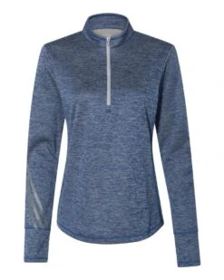 Adidas® Brushed Terry Heathered Quarter-Zip - Women -Gildan T-Shirts Shop adidas a285 collegiate royal heather mid grey front high