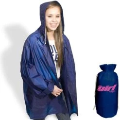 Polyester Lightweight Rain Jacket In Pouch