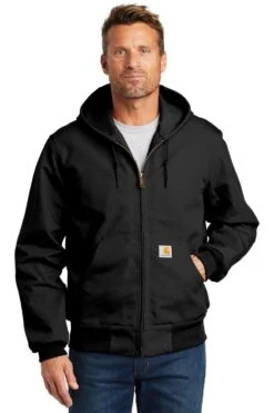 Carhartt ® Thermal-Lined Duck Active Jacket -Gildan T-Shirts Shop ctj131 black model front 102018