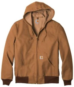 Carhartt ® Thermal-Lined Duck Active Jacket -Gildan T-Shirts Shop ctj131 carharttbrown flat front
