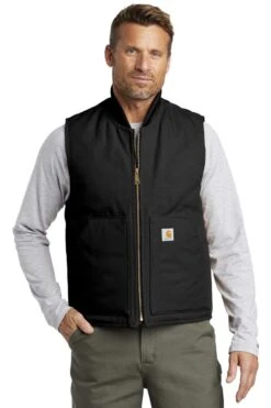 Carhartt ® Duck Vest -Gildan T-Shirts Shop ctv01 black model front 102018