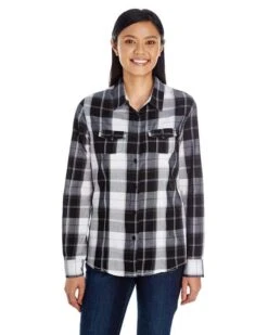 Burnside® Long-Sleeve Plaid Pattern Woven Shirt - Women