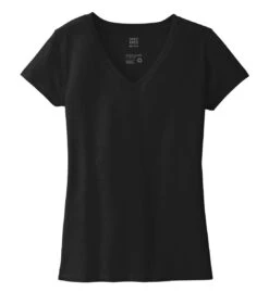District® Recycled Re-Tee® V-Neck T-shirt - Women -Gildan T-Shirts Shop dt8001 black flat front