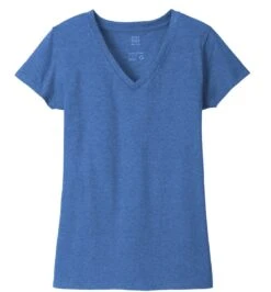 District® Recycled Re-Tee® V-Neck T-shirt - Women -Gildan T-Shirts Shop dt8001 blueheather flat front