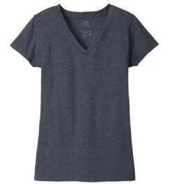 District® Recycled Re-Tee® V-Neck T-shirt - Women -Gildan T-Shirts Shop dt8001 heatherednavy flat front