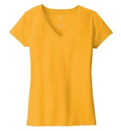 District® Recycled Re-Tee® V-Neck T-shirt - Women -Gildan T-Shirts Shop dt8001 maizeyellow flat front