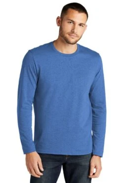 District® Re-Tee® Long Sleeve T-Shirt -Gildan T-Shirts Shop dt8003 blueheather model front
