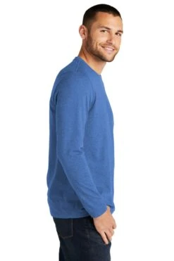 District® Re-Tee® Long Sleeve T-Shirt -Gildan T-Shirts Shop dt8003 blueheather model side