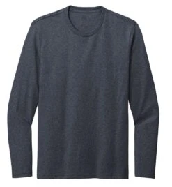District® Re-Tee® Long Sleeve T-Shirt -Gildan T-Shirts Shop dt8003 heatherednavy flat front
