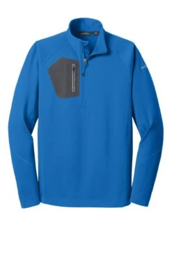 Eddie Bauer® 1/2-Zip Performance Fleece Pullover - Men -Gildan T-Shirts Shop eb234 ascentblue flat front
