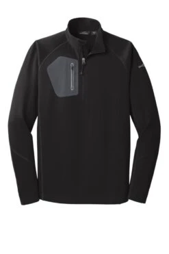 Eddie Bauer® 1/2-Zip Performance Fleece Pullover - Men -Gildan T-Shirts Shop eb234 black flat front