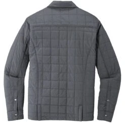 Eddie Bauer® Snap-Front Shirt Jacket - Men -Gildan T-Shirts Shop eb502 charcoalgreyheather flat back