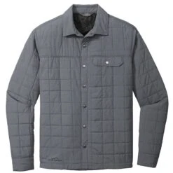 Eddie Bauer® Snap-Front Shirt Jacket - Men -Gildan T-Shirts Shop eb502 left chest above pocket emb 1