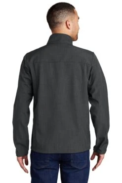 Eddie Bauer® Shaded Crosshatch Soft Shell Jacket - Men -Gildan T-Shirts Shop eb532 grey model back copy