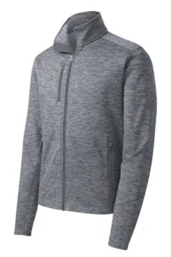 Port Authority® Digi Stripe Fleece Full-Zip Jacket -Gildan T-Shirts Shop f231 grey form front