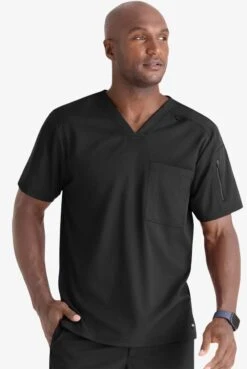 Barco® Grey's Anatomy™ Stretch Murphy Scrub Top - Men -Gildan T-Shirts Shop grs079 black 2