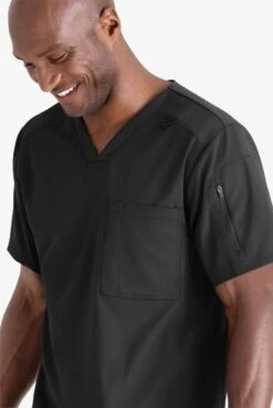 Barco® Grey's Anatomy™ Stretch Murphy Scrub Top - Men -Gildan T-Shirts Shop grs079 black 3