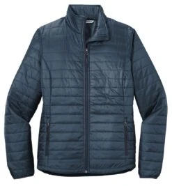 Port Authority® Packable Puffy Jacket - Women -Gildan T-Shirts Shop l850 regattablueriverblue flat front