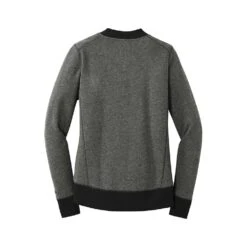 New Era® French Terry Full-Zip Baseball Jacket - Women -Gildan T-Shirts Shop lnea503 blacktwistblack flat back