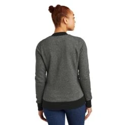 New Era® French Terry Full-Zip Baseball Jacket - Women -Gildan T-Shirts Shop lnea503 blacktwistblack model back