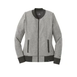 New Era® French Terry Full-Zip Baseball Jacket - Women -Gildan T-Shirts Shop lnea503 lightgraphitetwistgraphite flat front