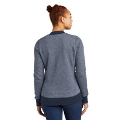 New Era® French Terry Full-Zip Baseball Jacket - Women -Gildan T-Shirts Shop lnea503 truenavytwisttruenavy model back