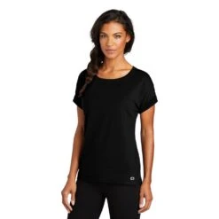 OGIO® Luuma Cuffed Short Sleeve T-Shirt - Women -Gildan T-Shirts Shop log800 blacktop model 3q 012019 7
