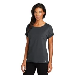 OGIO® Luuma Cuffed Short Sleeve T-Shirt - Women -Gildan T-Shirts Shop log800 dieselgray model 3q 012019 8