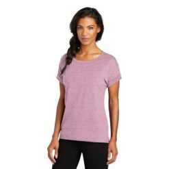 OGIO® Luuma Cuffed Short Sleeve T-Shirt - Women -Gildan T-Shirts Shop log800 lilacheather model 3q 012019 8