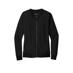 Sport-Tek® Lightweight French Terry Bomber Jacket - Women -Gildan T-Shirts Shop lst274 black flat front